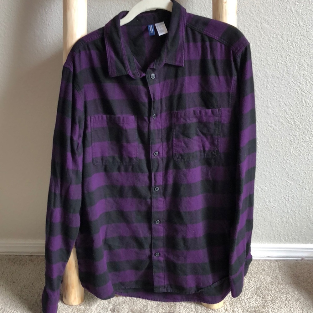 H&M Purple button up